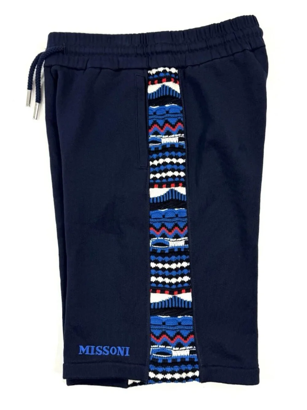 Missoni Mens Sweat Shorts Zig Zag Embroidered Knit Size Small Designer NEW